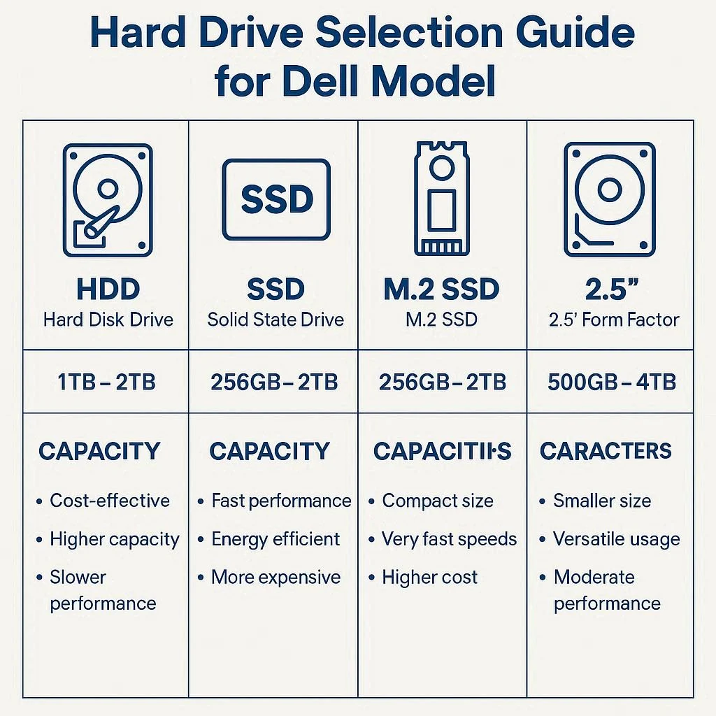 راهنمای انتخاب هارد برای مدل لپ تاپ دل