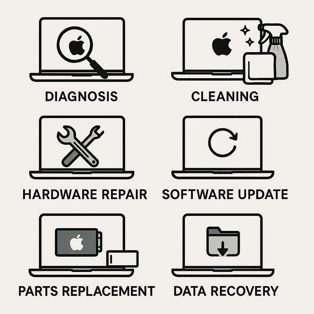 راهنمای جامع سرویس لپ تاپ اپل
