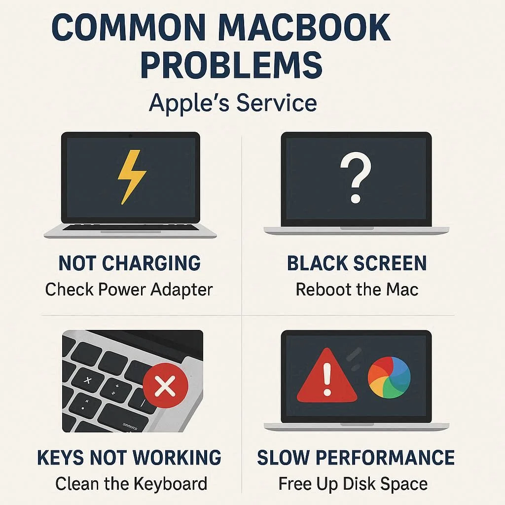 رایج‌ترین مشکلات مک‌بوک و راهکارهای سرویس اپل