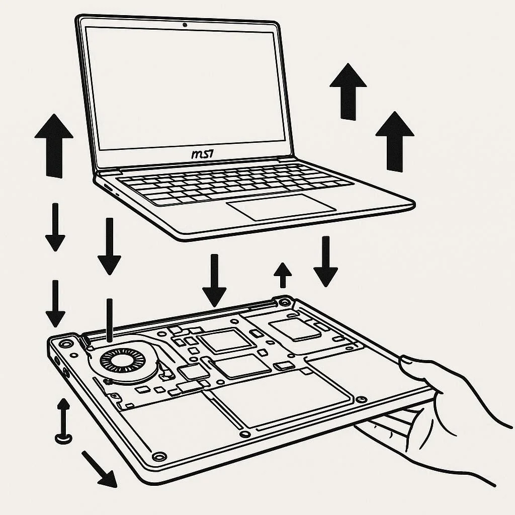 روش اصولی تعویض قاب لپ تاپ MSI