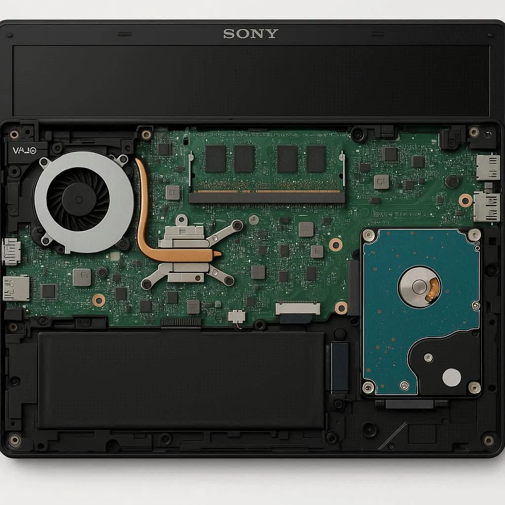 ساختار سخت‌افزاری لپ‌تاپ سونی و جایگاه هارد