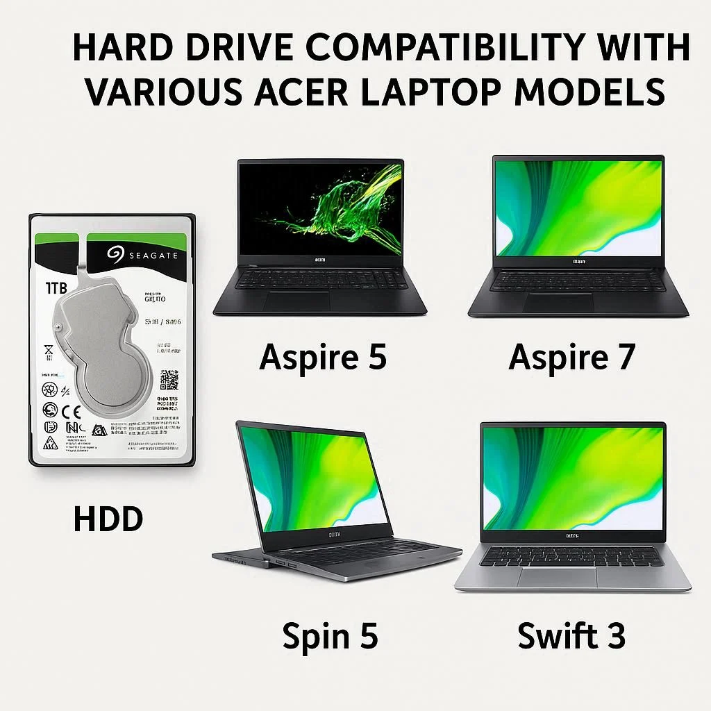 سازگاری هارد با مدل لپ تاپ ایسر