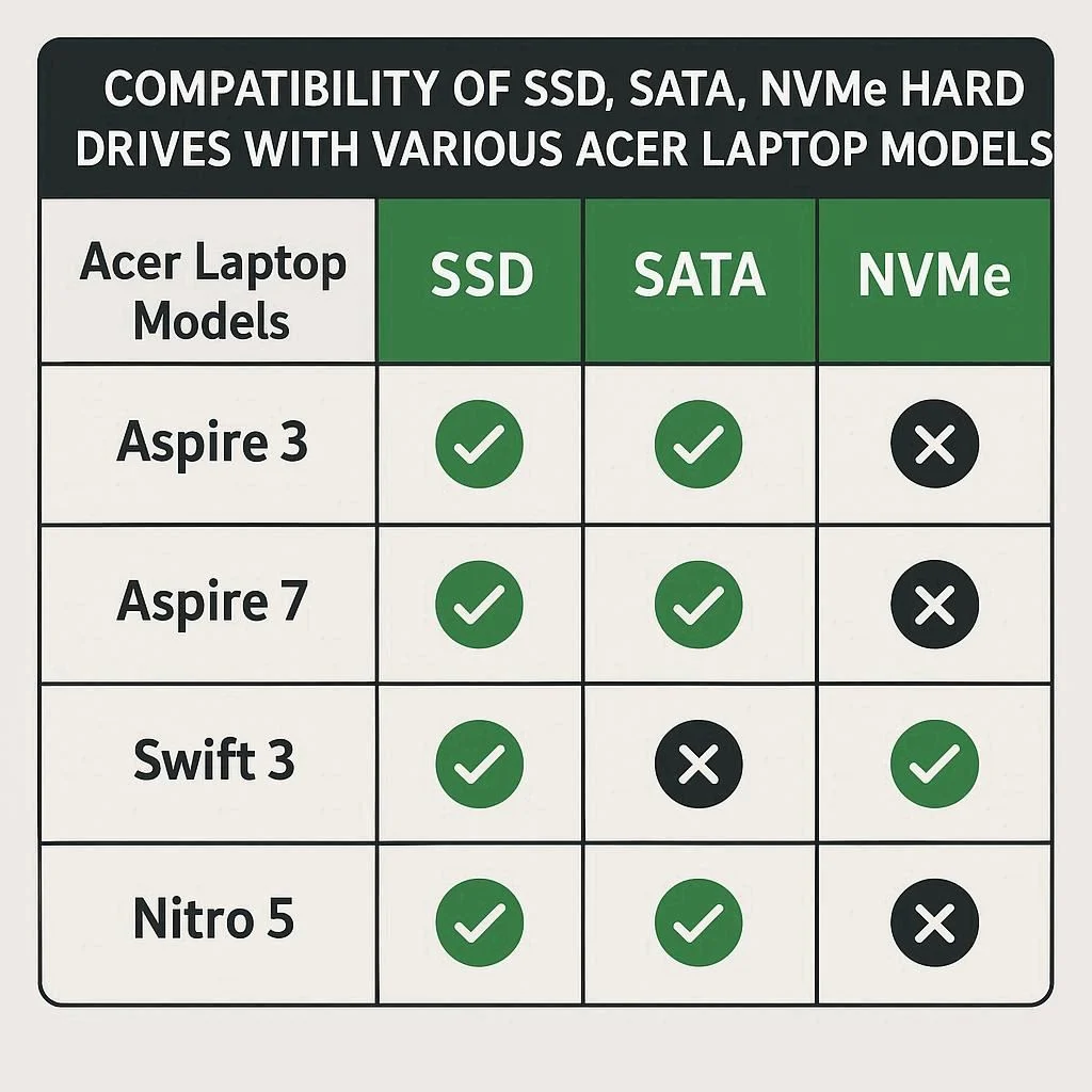 سازگاری هارد با مدل لپ تاپ