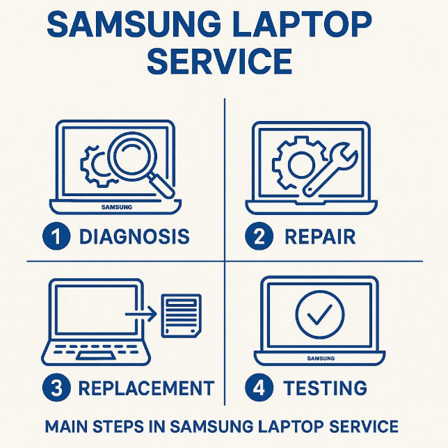 مراحل اصلی در سرویس لپ تاپ