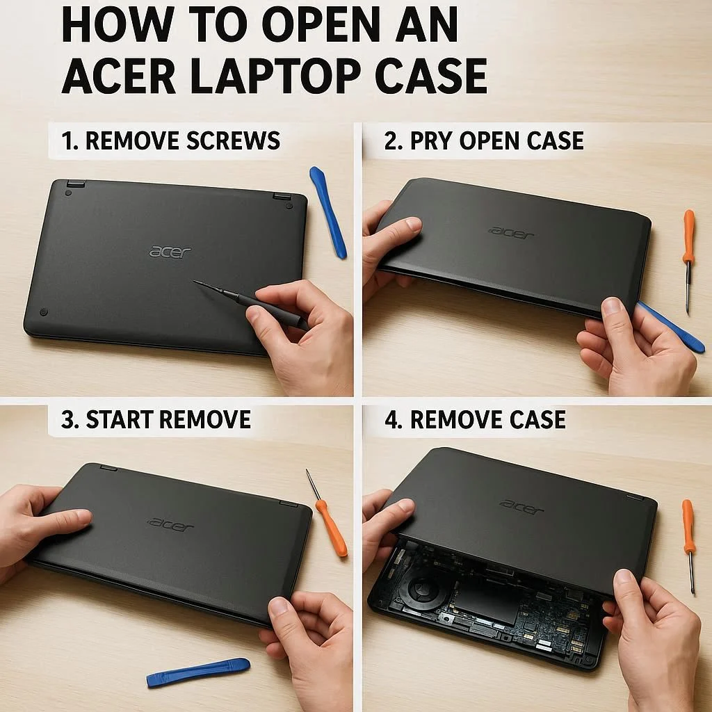 مراحل باز کردن قاب لپ تاپ ایسر