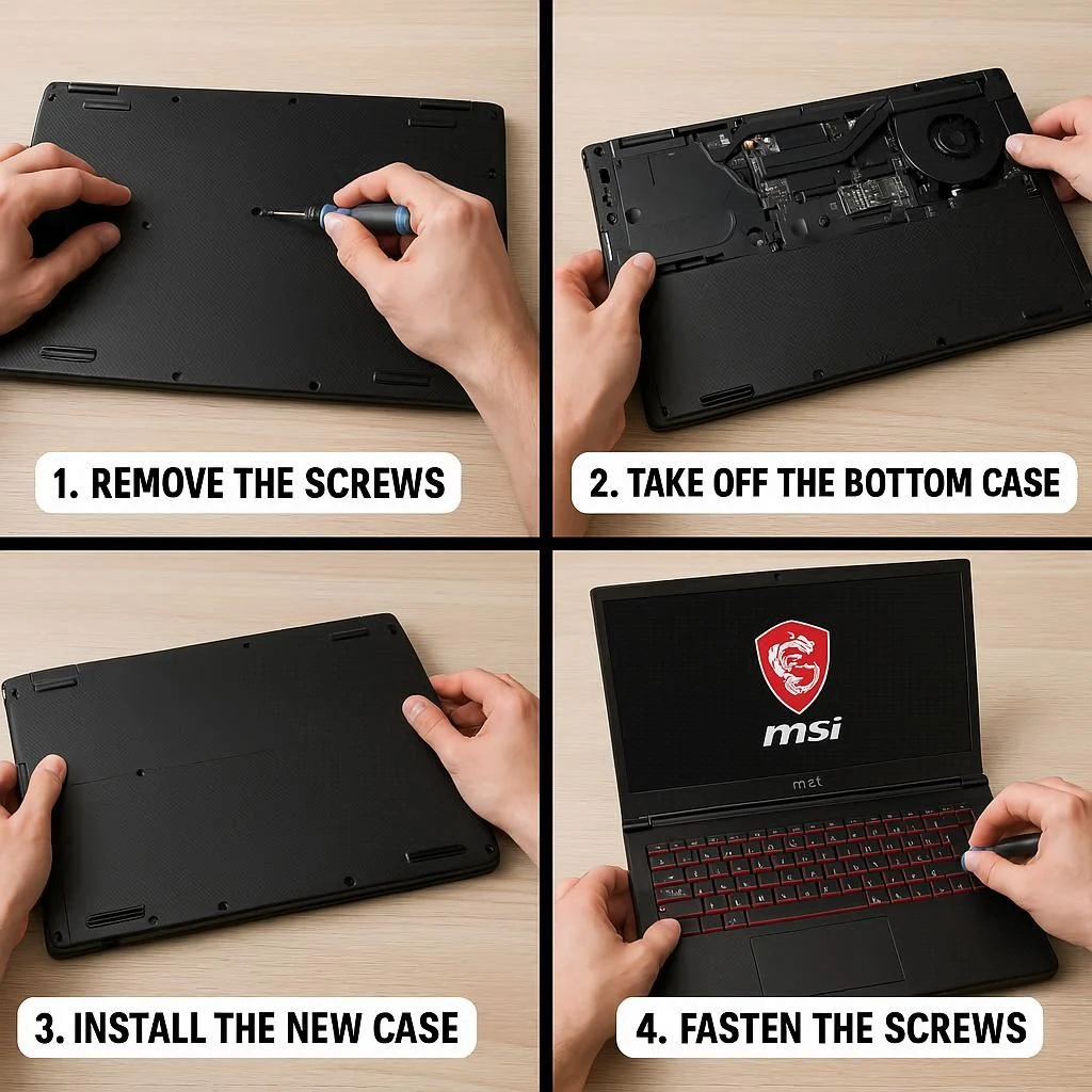 مراحل تخصصی تعمیر قاب MSI