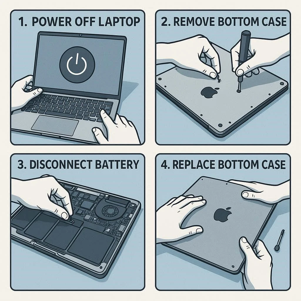 مراحل سرویس لپ تاپ از ابتدا تا انتها