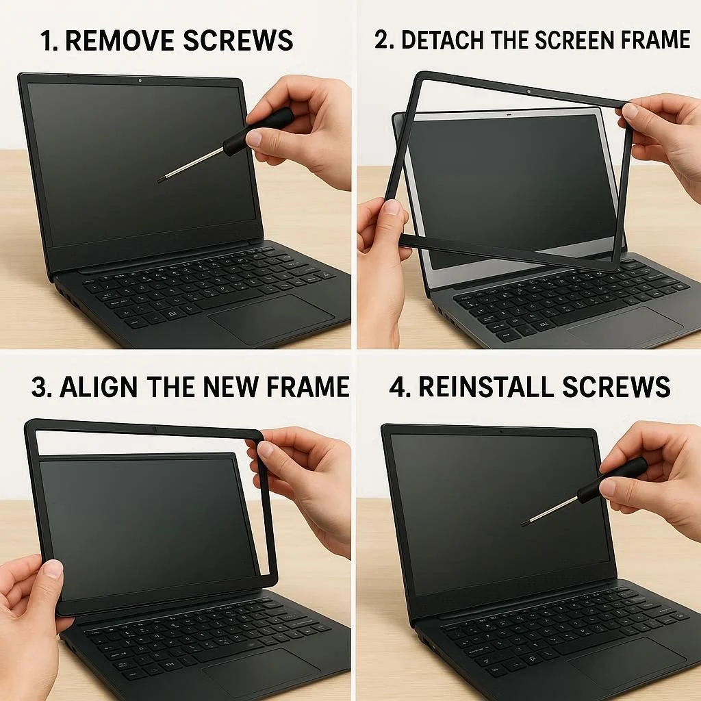 مراحل گام‌به‌گام تعویض قاب لپ تاپ سرفیس