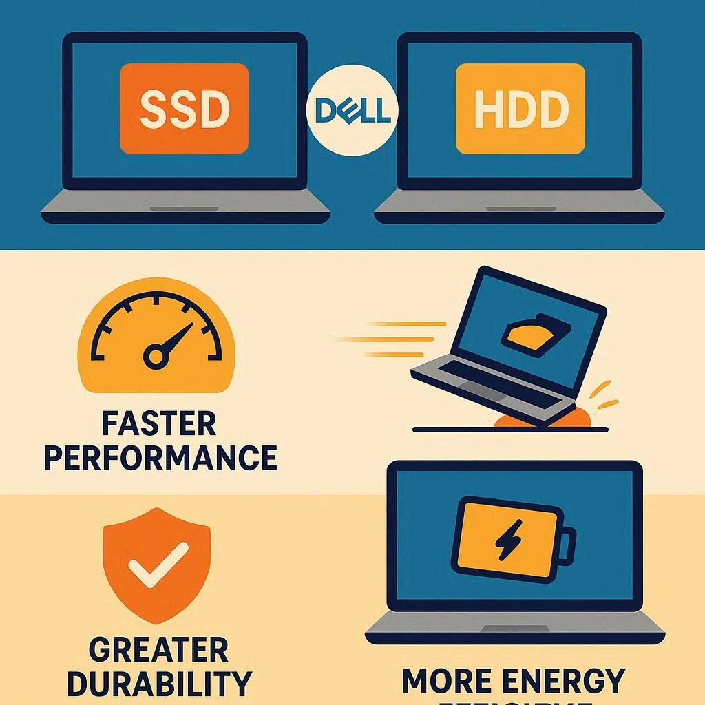 مزایای SSD نسبت به HDD در لپ تاپ دل