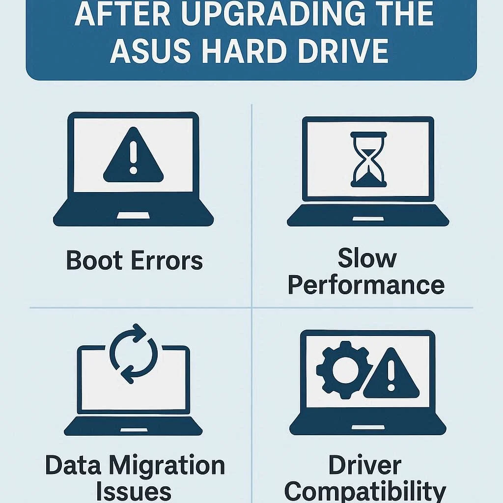 مشکلات رایج بعد از ارتقا هارد لپ تاپ ایسوس