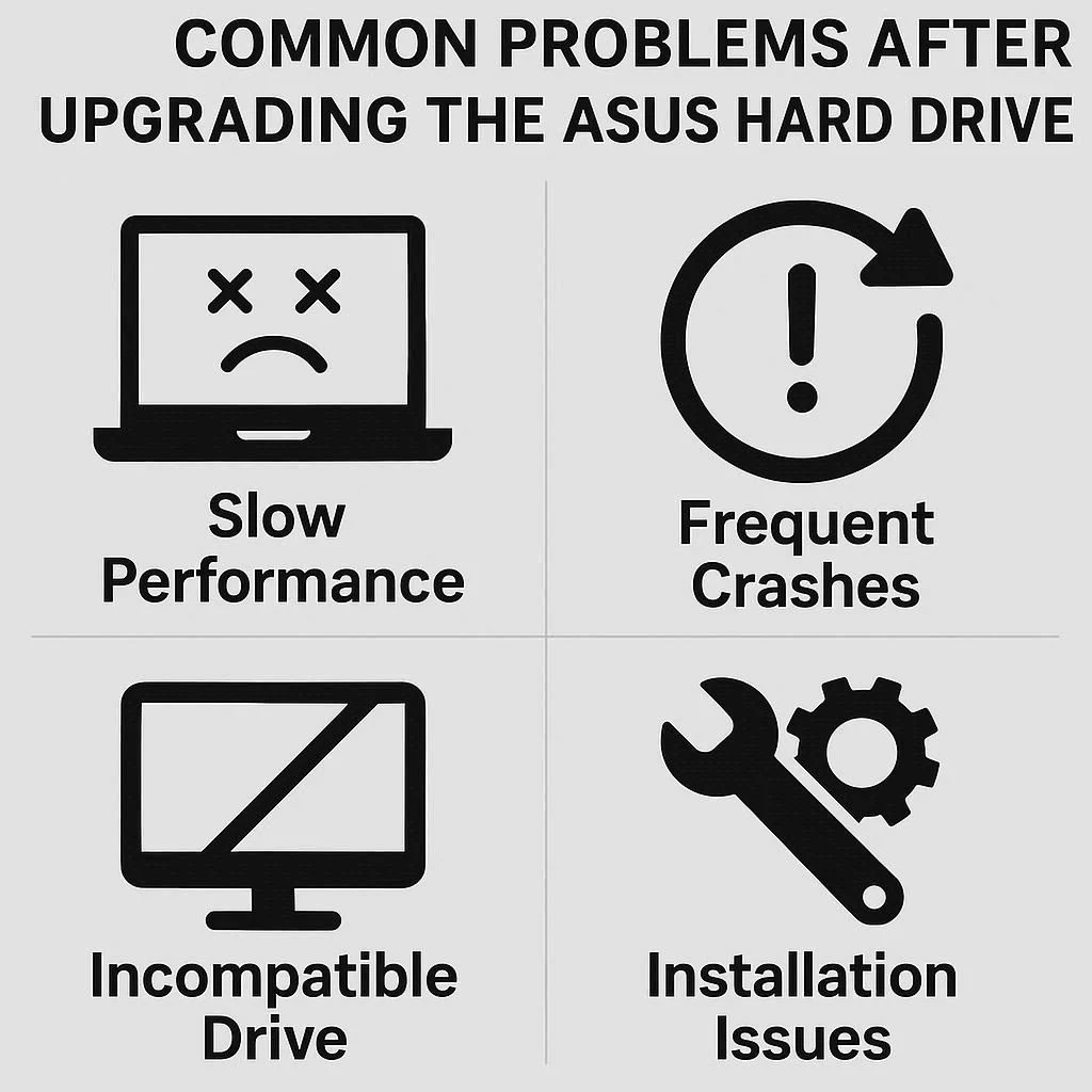 مشکلات رایج بعد از ارتقا هارد ایسوس