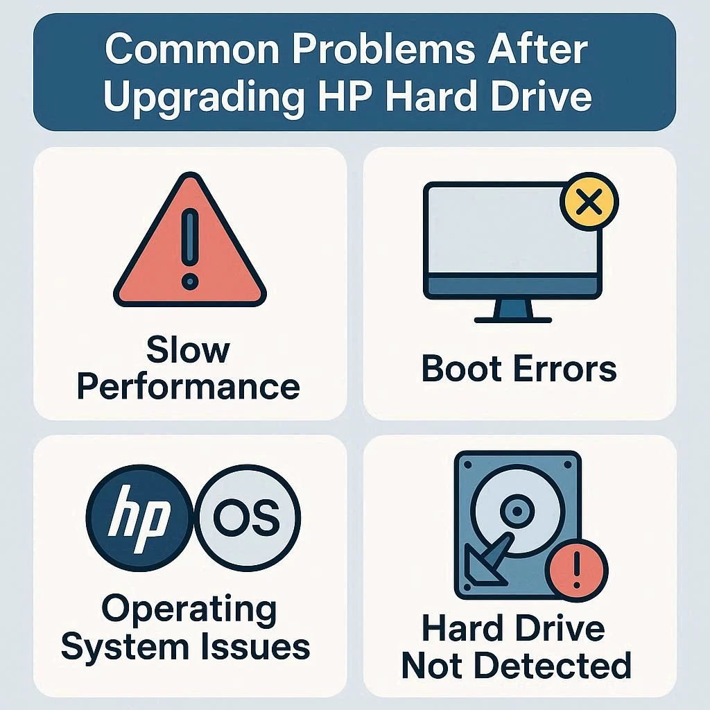 مشکلات رایج بعد از ارتقا هارد لپ تاپ HP