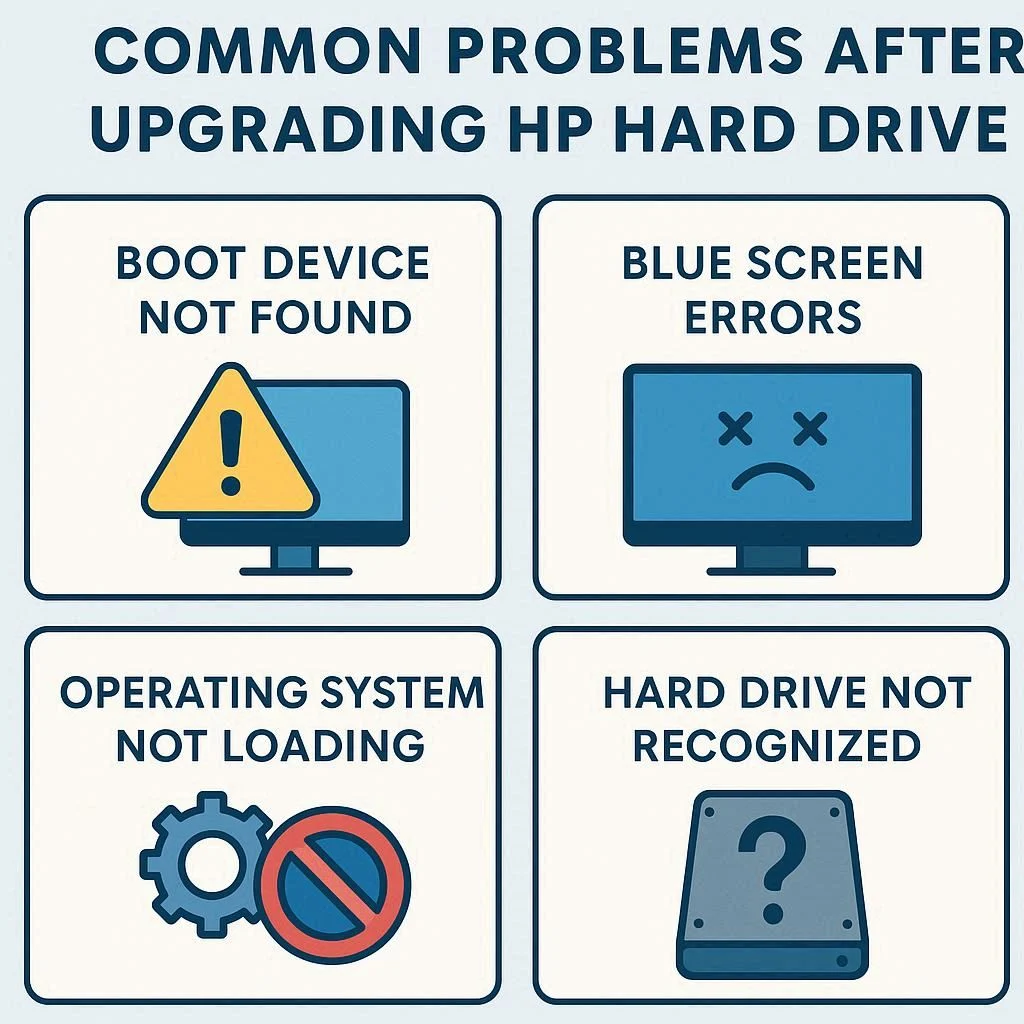 مشکلات رایج بعد از ارتقا هارد HP