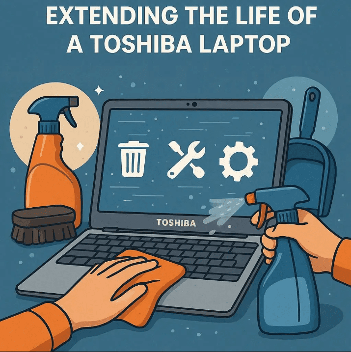 نقش پاکسازی در افزایش عمر لپ‌تاپ توشیبا