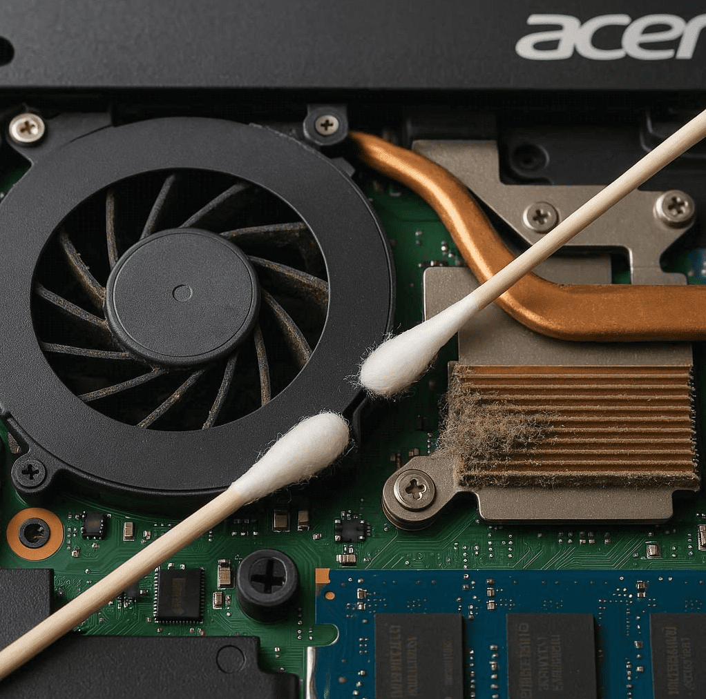 پاکسازی فن و هیت‌سینک در سرویس لپ تاپ ایسر