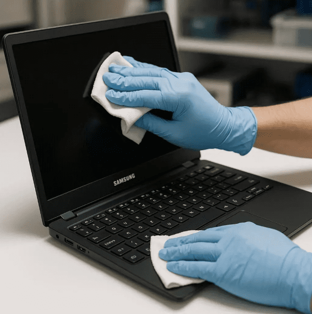 پاکسازی کیبورد و نمایشگر در سرویس لپ تاپ سامسونگ