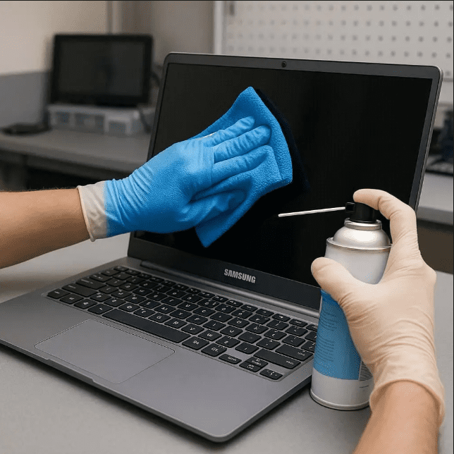 پاکسازی کیبورد و نمایشگر در سرویس لپ تاپ