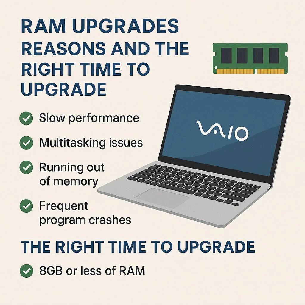 ارتقا رم لپ تاپ سونی؛ دلایل و زمان مناسب ارتقا