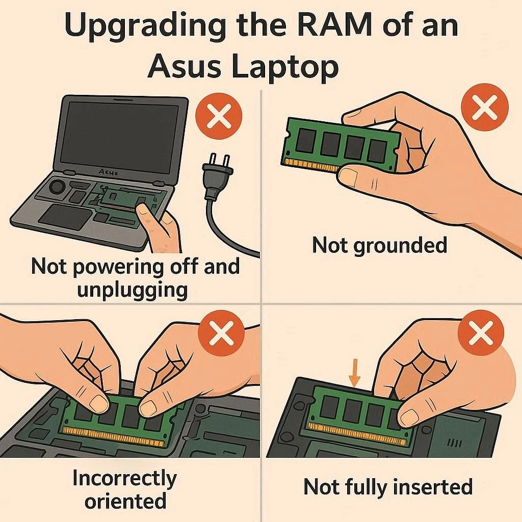 اشتباهات رایج در ارتقا رم ایسوس