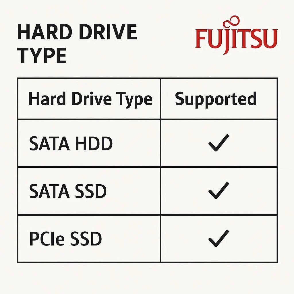 تشخیص پشتیبانی لپ ‌تاپ فوجیتسو از نوع هارد