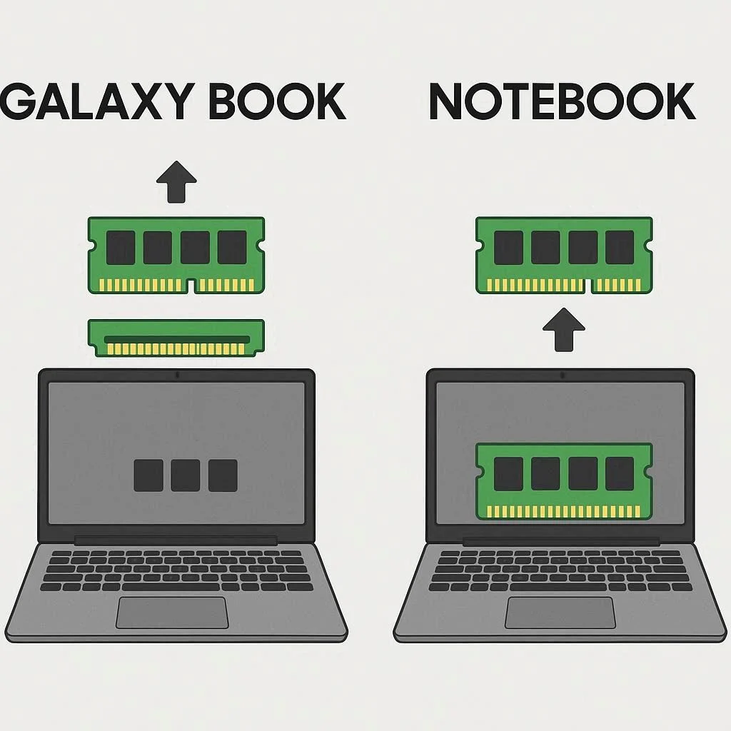 تفاوت ارتقا رم در سری Galaxy Book و Notebook سامسونگ