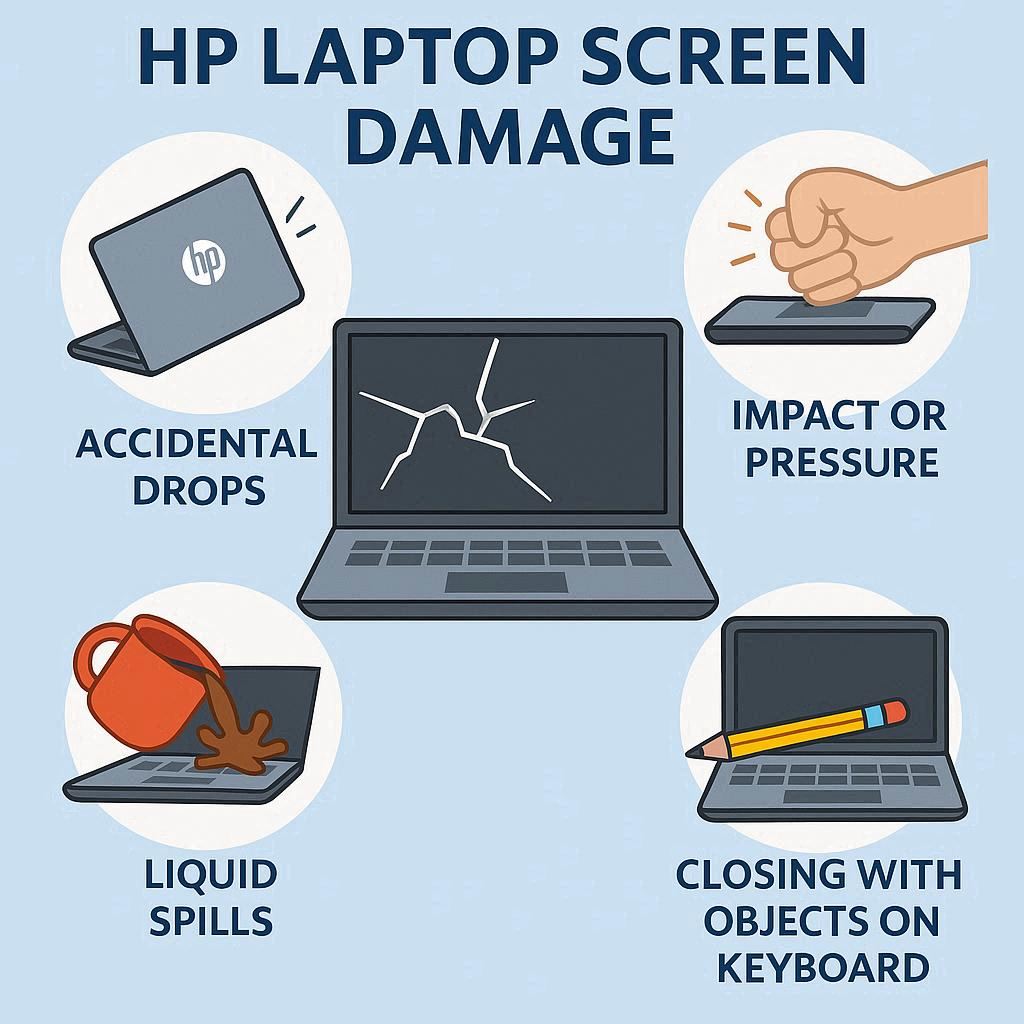 دلایل رایج آسیب دیدن صفحه نمایش لپ تاپ اچ پی