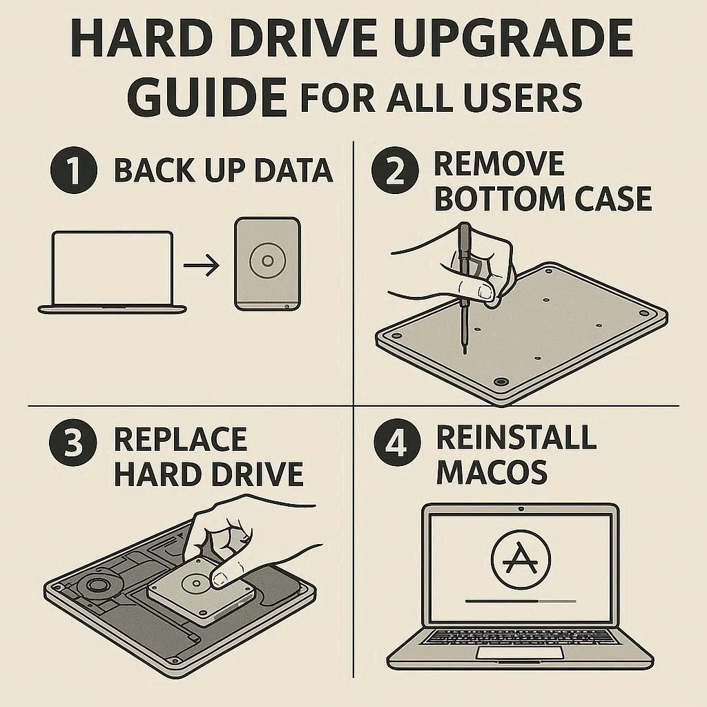 راهنمای ارتقا هارد لپ تاپ مک‌بوک برای همه کاربران