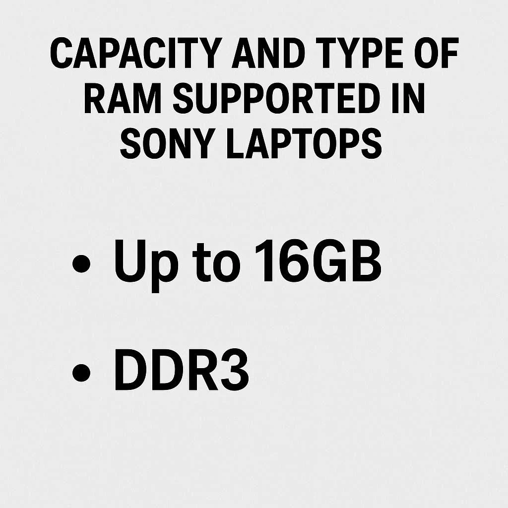 ظرفیت و نوع رم قابل پشتیبانی در سونی