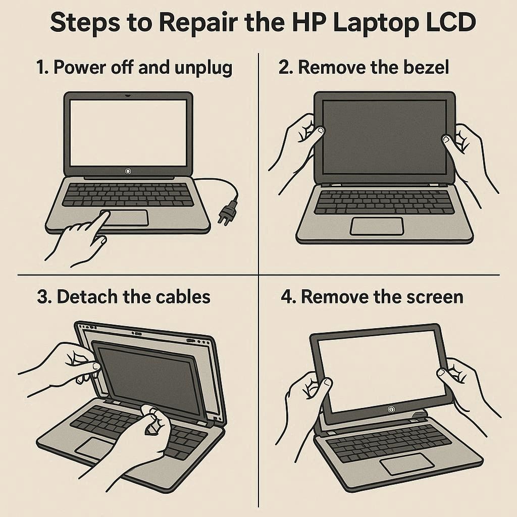مراحل تعمیر ال سی دی اچ پی