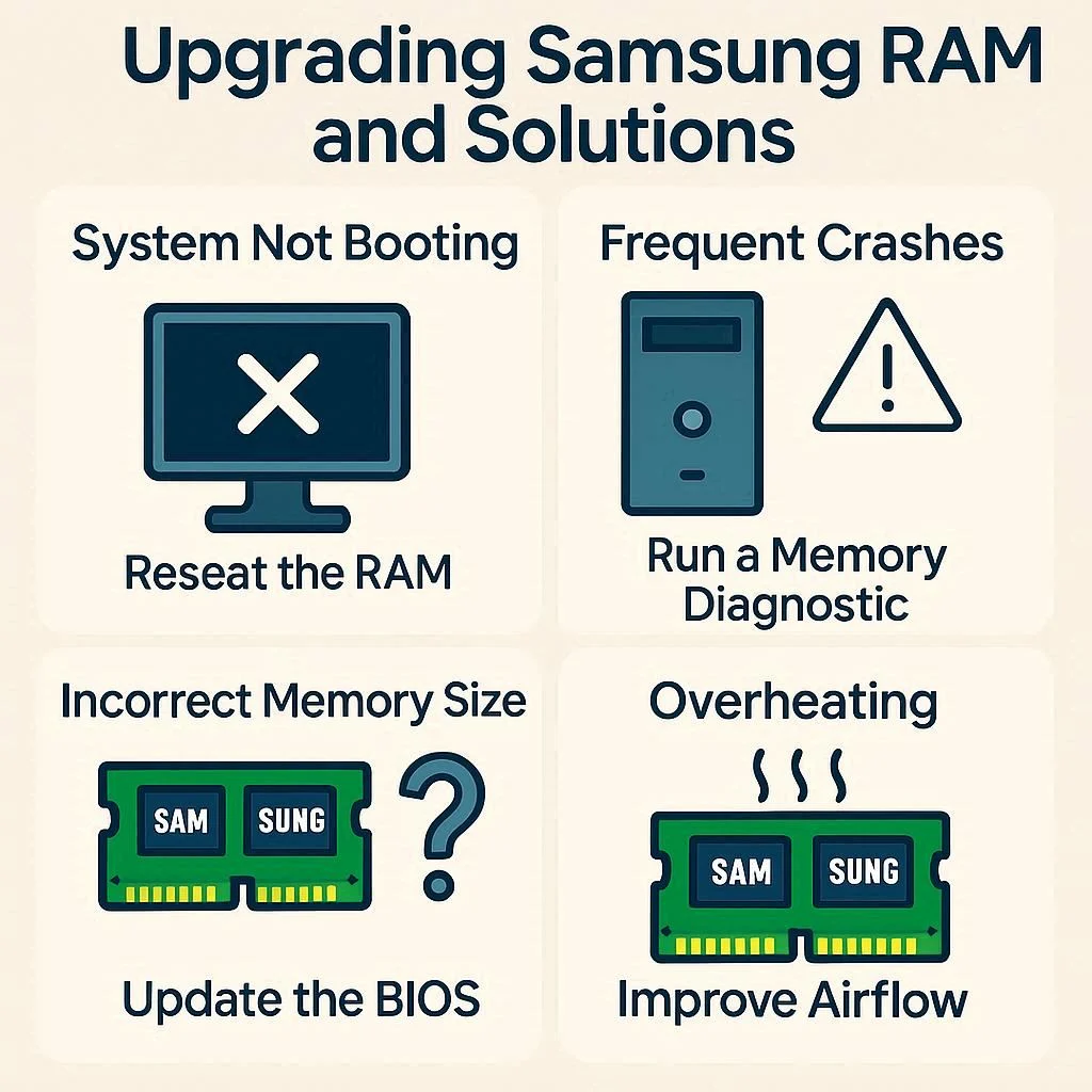 مشکلات رایج بعد از ارتقا رم سامسونگ و راه‌حل‌ها