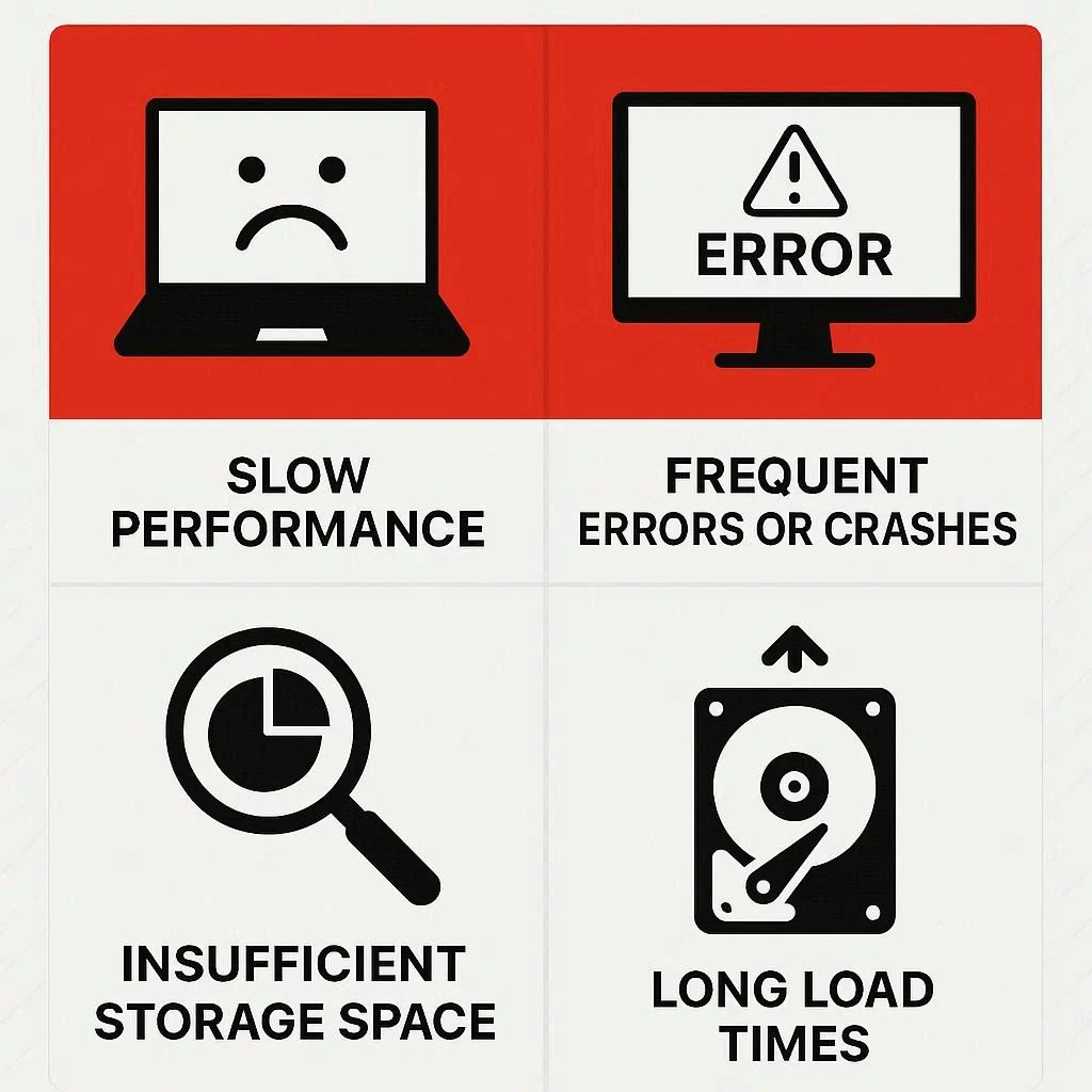 نشانه‌های نیاز به ارتقا هارد لپ تاپ MSI