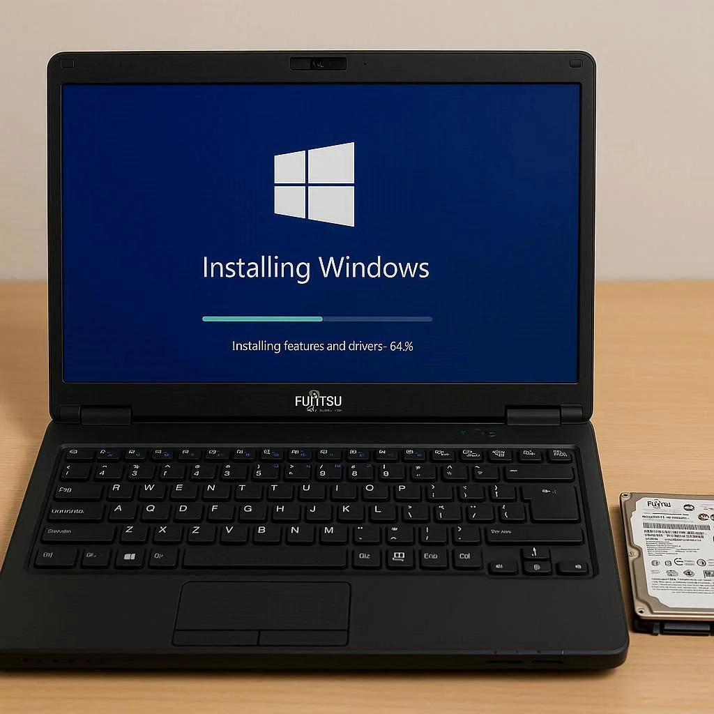 نصب ویندوز پس از ارتقا هارد لپ تاپ فوجیتسو