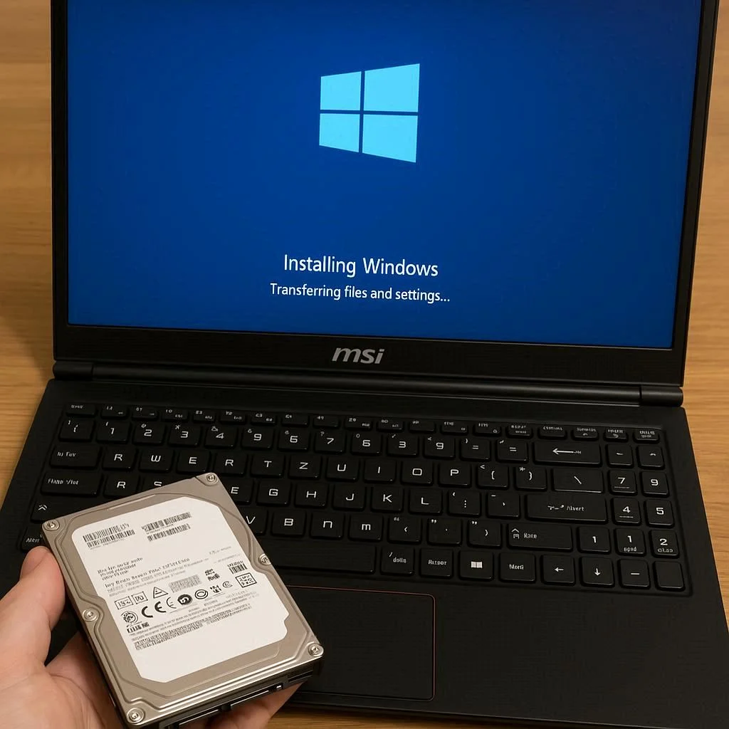 نصب و انتقال ویندوز روی هارد جدید لپ تاپ MSI