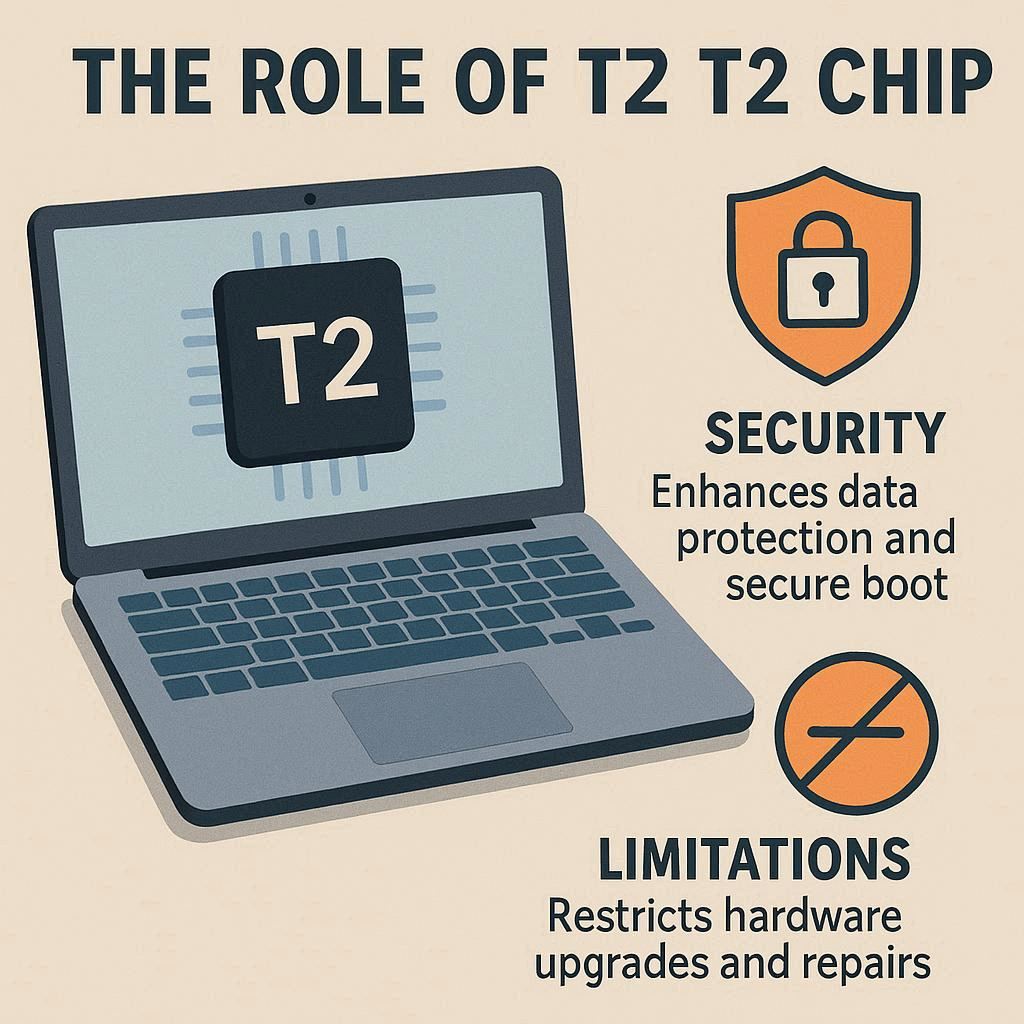 نقش تراشه T2 در امنیت و محدودیت ارتقا لپ تاپ اپل