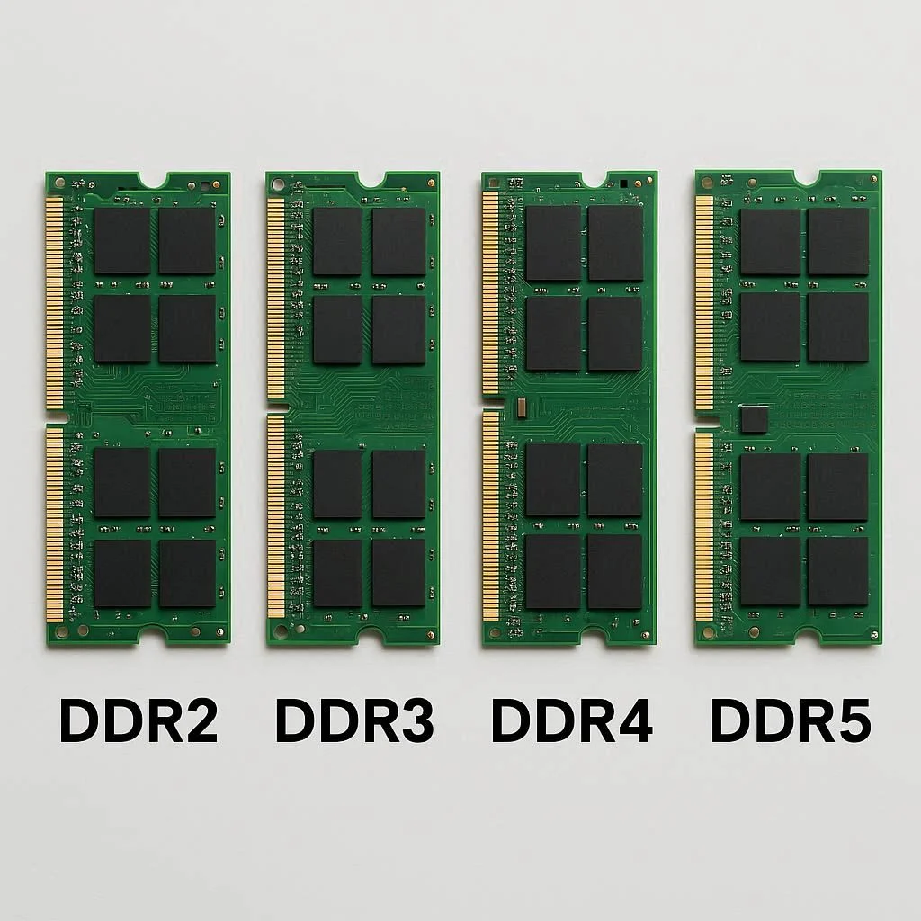 تفاوت DDR2، DDR3، DDR4 و DDR5 در لپ‌تاپ‌های دل