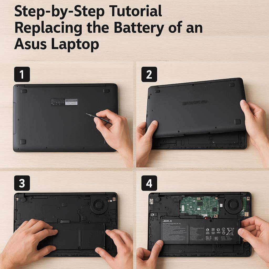آموزش قدم به قدم تعویض باتری ایسوس