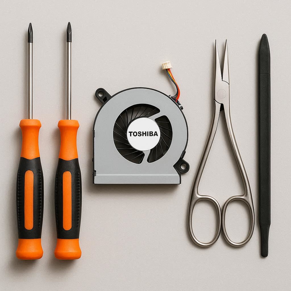 ابزارهای لازم برای تعمیر فن لپ تاپ توشیبا