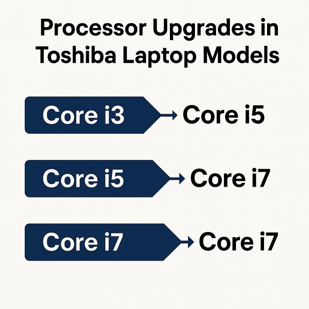 ارتقای پردازنده در مدل‌های لپ تاپ توشیبا