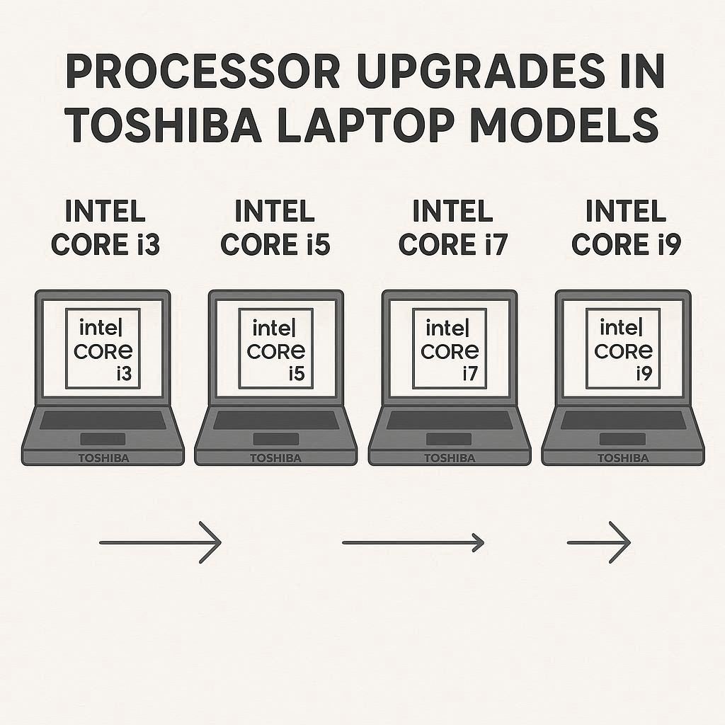 ارتقای پردازنده در مدل‌های توشیبا