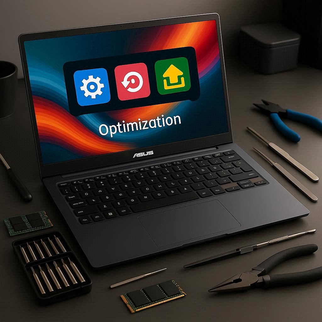 ارتقا و بهینه‌سازی کامل لپ تاپ ایسوس