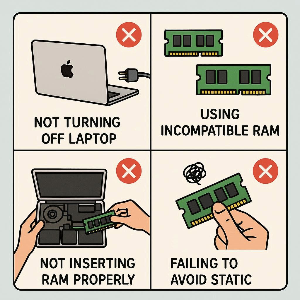 اشتباهات رایج هنگام ارتقا رم مک بوک