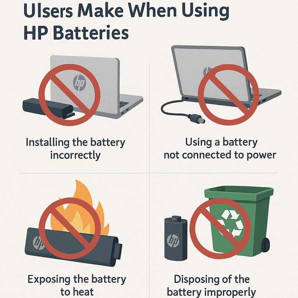 اشتباهات رایج کاربران در استفاده از باتری لپ تاپ HP
