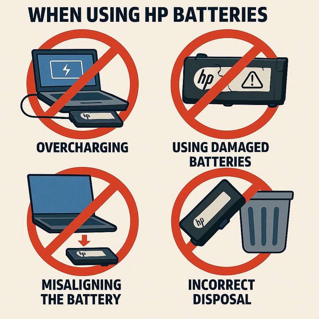 اشتباهات رایج کاربران در استفاده از باتری HP