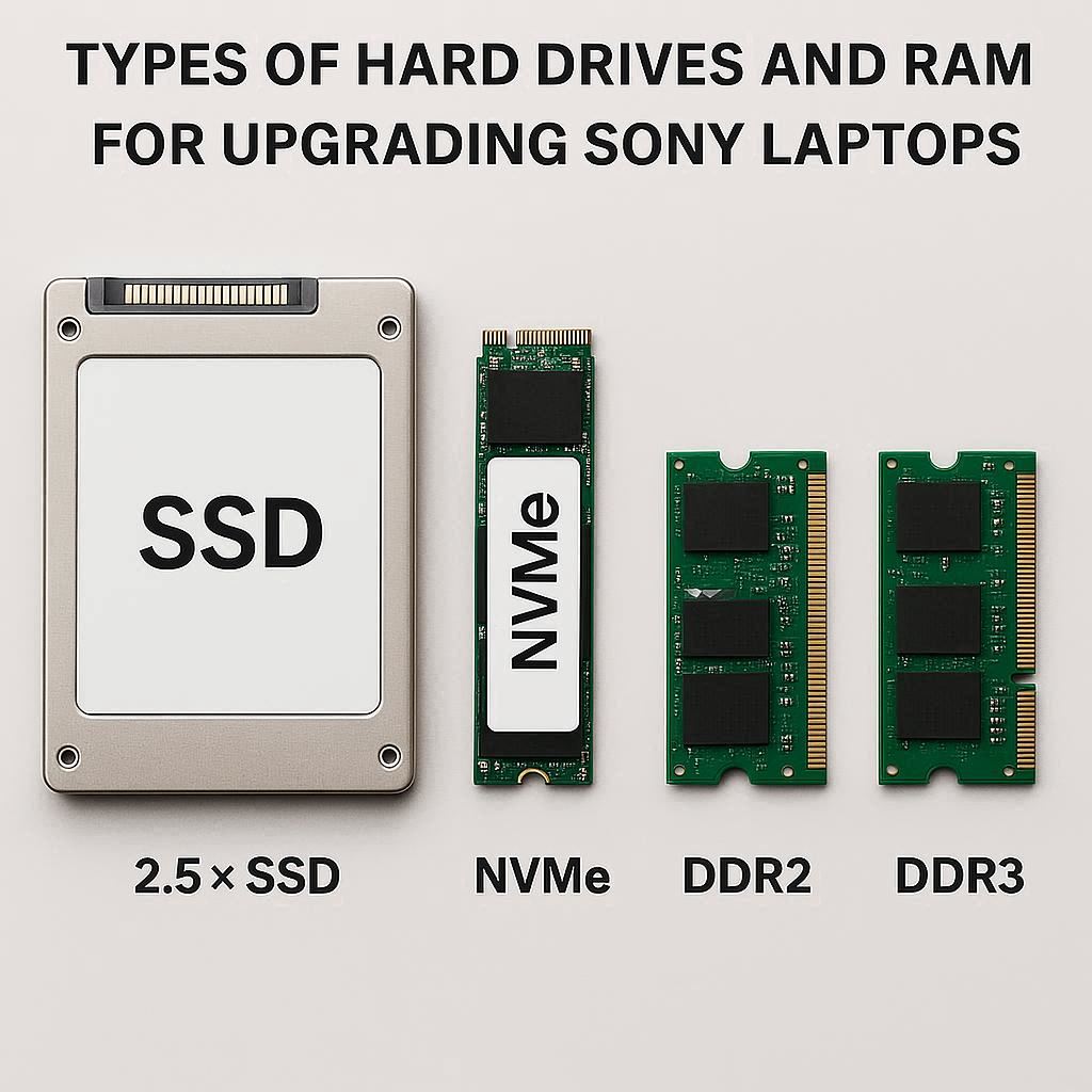 انواع ارتقا سونی رم، هارد و SSD