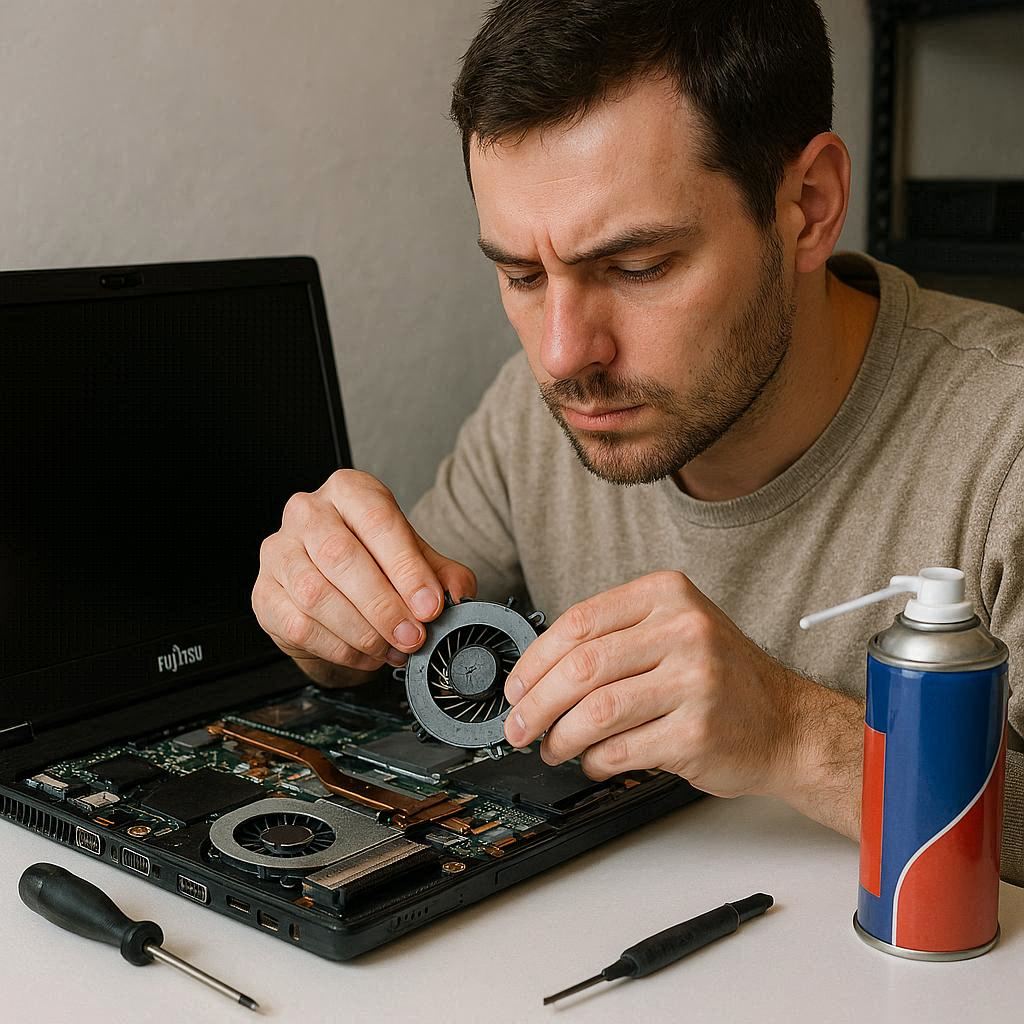 باز کردن و تمیز کردن فن لپ تاپ فوجیتسو