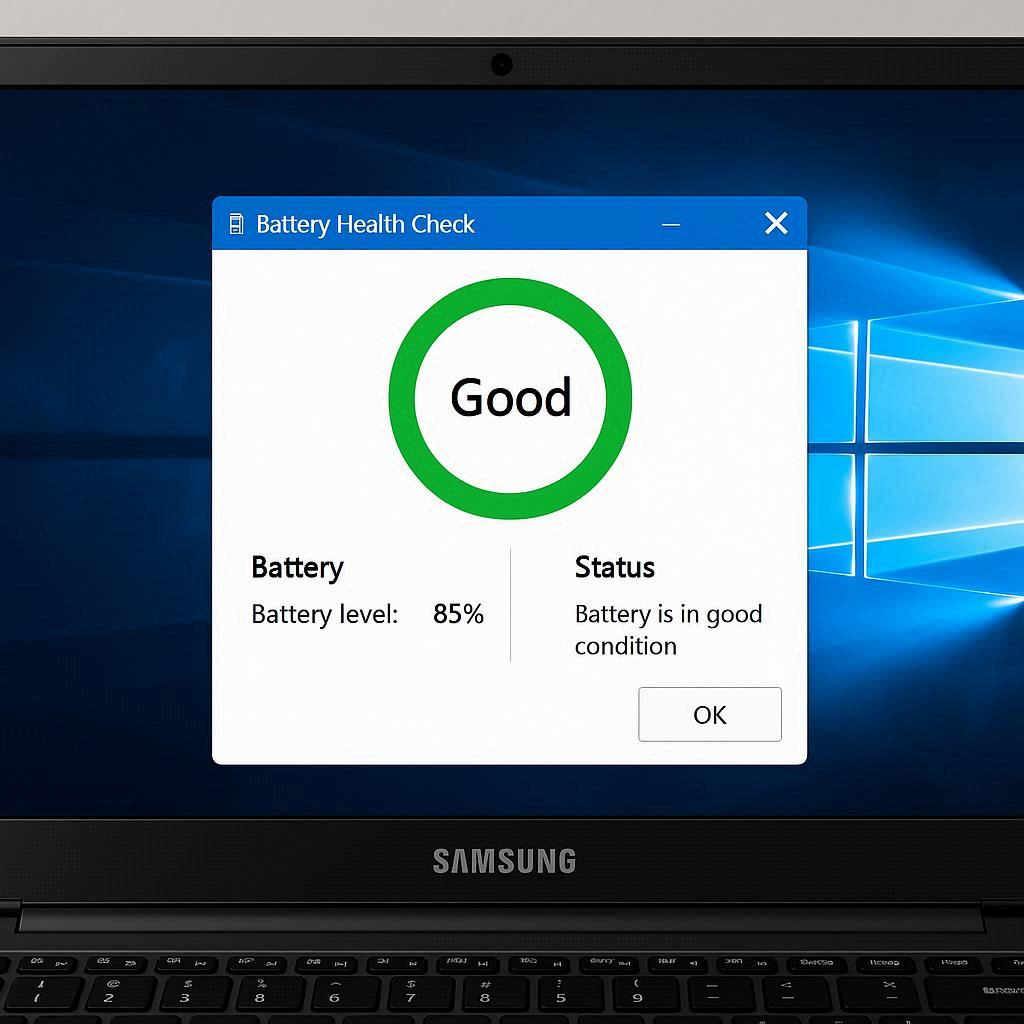 بررسی سلامت باتری لپ تاپ سامسونگ