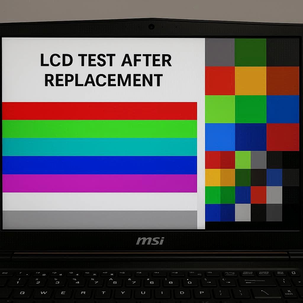 تست ال سی دی ام اس آی پس از تعویض