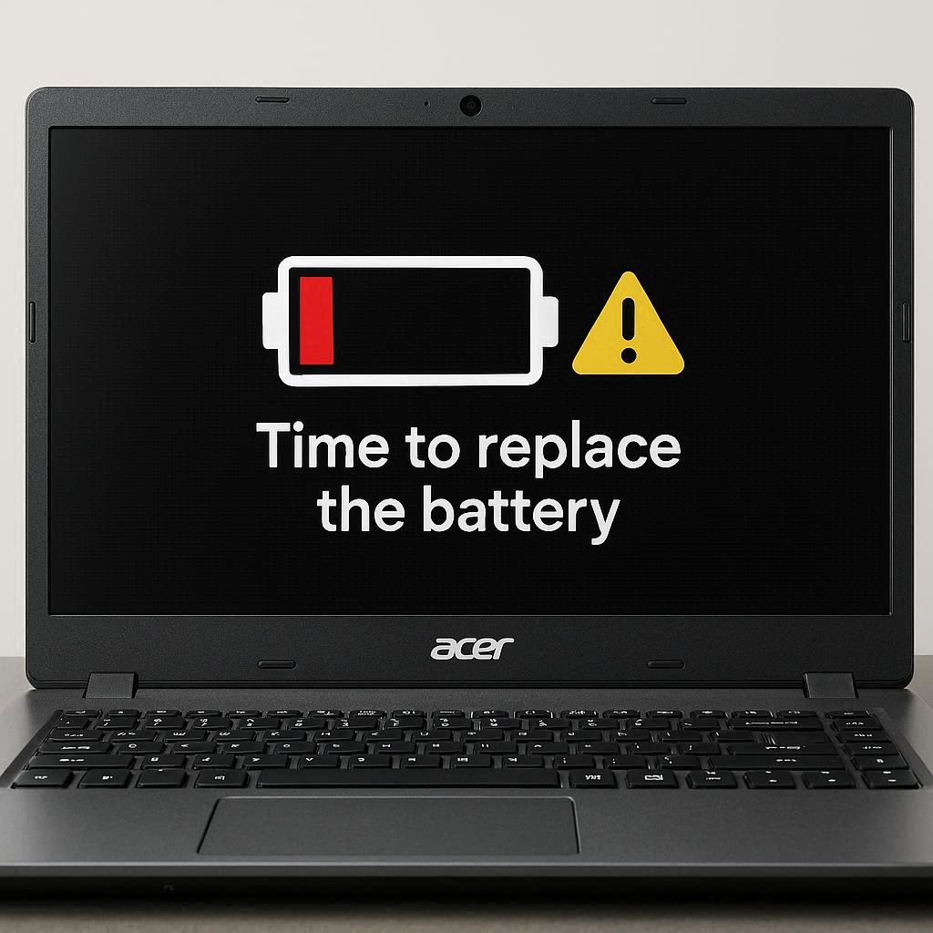 تشخیص زمان تعویض باتری لپ تاپ Acer