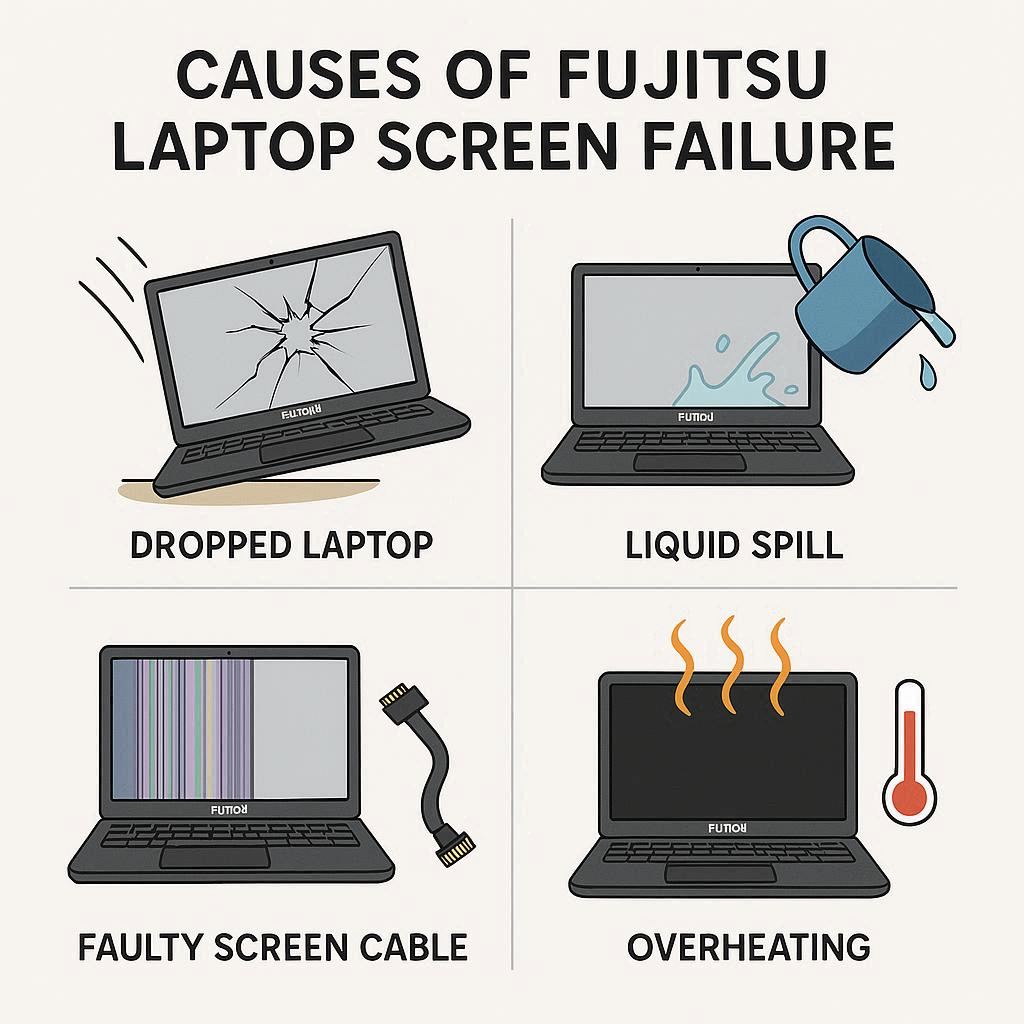 تشخیص علت خرابی صفحه نمایش فوجیتسو