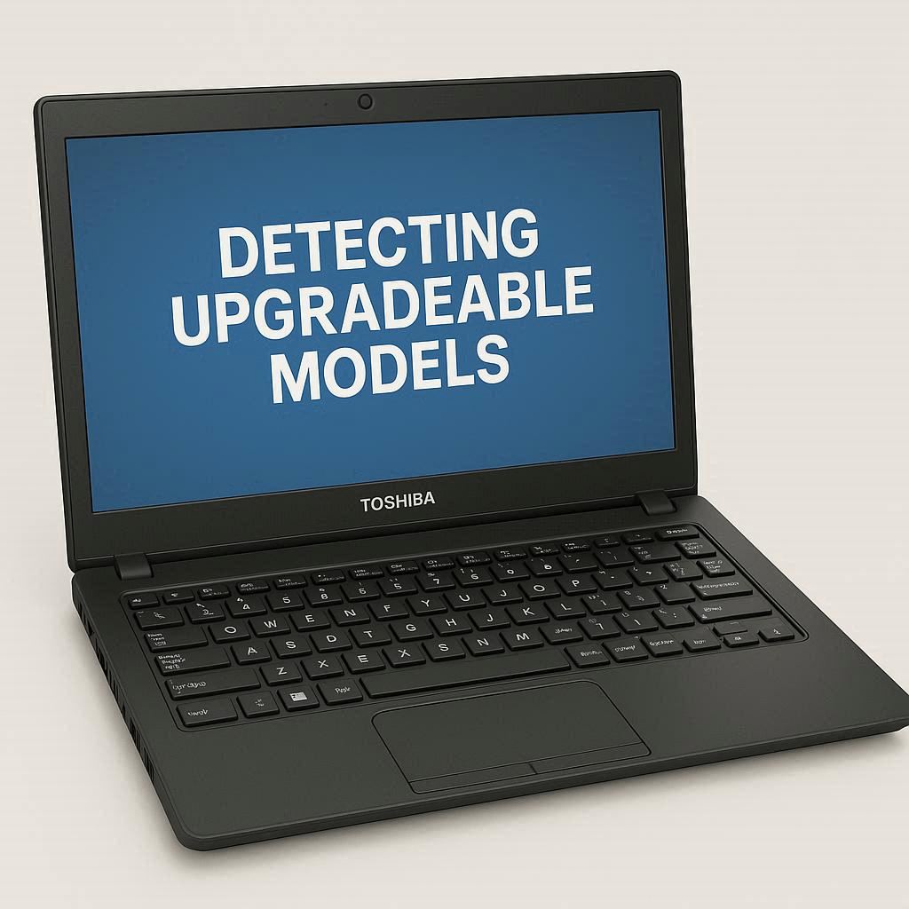 تشخیص مدل‌های قابل ارتقا در لپ تاپ توشیبا